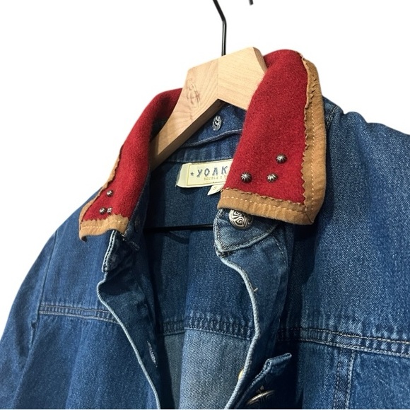 Vintage Double D Ranch Denim Concho Button Reversible Collar Jacket Small - Picture 9 of 16